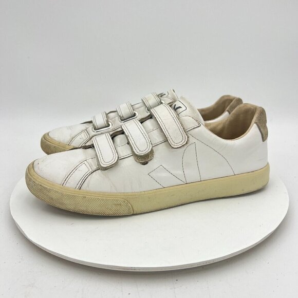 Veja Recife V Lock Women Size 10 White Stitch V Logo Leather Comfort Shoes - Picture 1 of 14